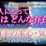 【ガチ霊視タロット占い】個人鑑定級🔮あの人にとって私はどんな存在？本気？恋愛感情は？🔮お相手の率直な本心の気持ち🔮どんな関係性を願う？🔮【時間長め深堀】🍀見たときがタイミング🍀