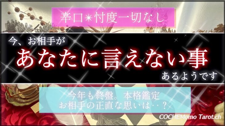 【辛口🍷覚悟】お相手の今、あなたへ言えないこと❤️忖度一切なし🤔今の正直な想いは？🕊【本格鑑定】‥結果ハッキリ伝えます【徹底リーディング】個人鑑定レベルで、気持ち