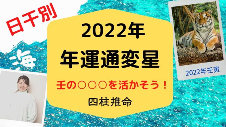 四柱推命【2022年日干別通変星】壬の○○○を活かそう！