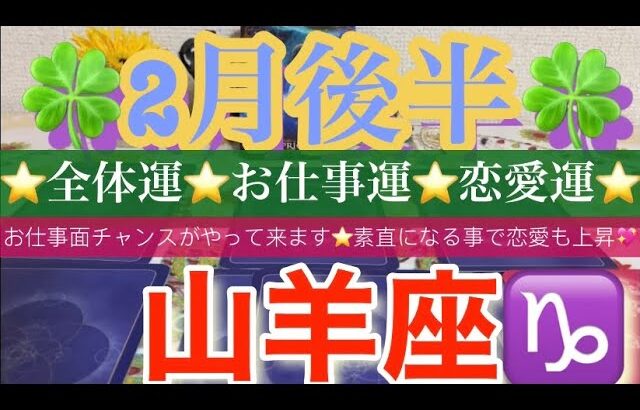 山羊座♑️さん⭐️2月後半の運勢🔮お仕事面チャンス到来🌈素直になる事で恋愛も上昇💖