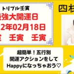 四柱推命【2022年02月18日トリプル壬寅に五行別開運アクションをして幸せになっちゃおう♡】