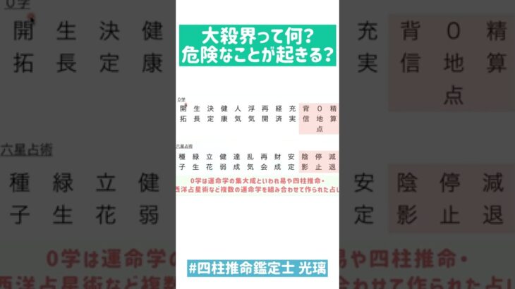 【四柱推命 光璃】大殺界って何？危険なことが起きる？