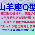 山羊座O型の性格、恋愛運や愛し合う時の傾向などが浮き彫りに！恋のアドバイスと相性ランキングベスト１０をご案内します！星座占いと血液型占いの組み合わせでわかる自分の性格と、あの人との相性占いをどうぞ。