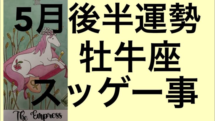 【5月後半の運勢】牡牛座　スッゲー事おこるよ！超細密✨怖いほど当たるかも知れない😇#星座別#タロット占い#牡牛座