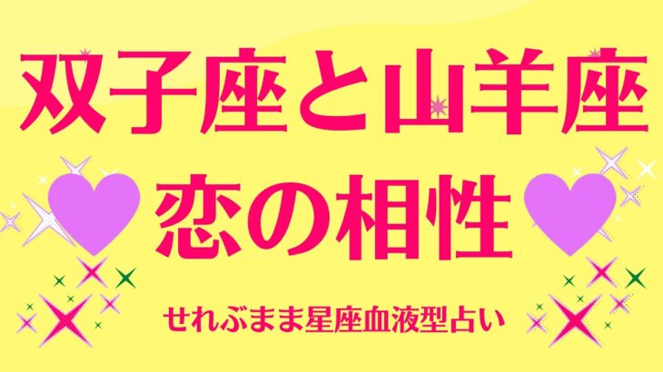 双子座と山羊座の星座相性 せれぶまま星座血液型占い