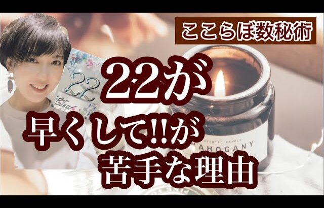 【ここらぼ式数秘術】　数秘の基本編　22が急げない理由と成功を収める理由