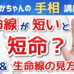 【手相占い】生命線が短いと短命！って本当？＆生命線の見方