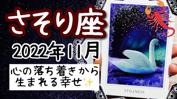 【さそり座♏️2022年11月】🔮タロット占い🔮〜心の落ち着きから、全てが生まれます✨〜