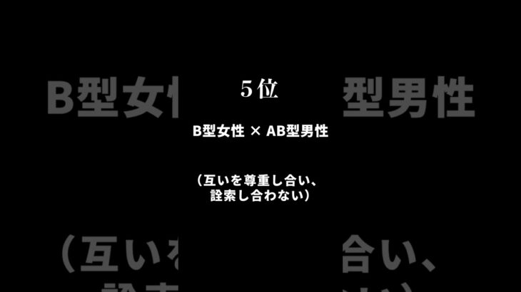 結婚の相性がいい血液型ランキング #Shorts