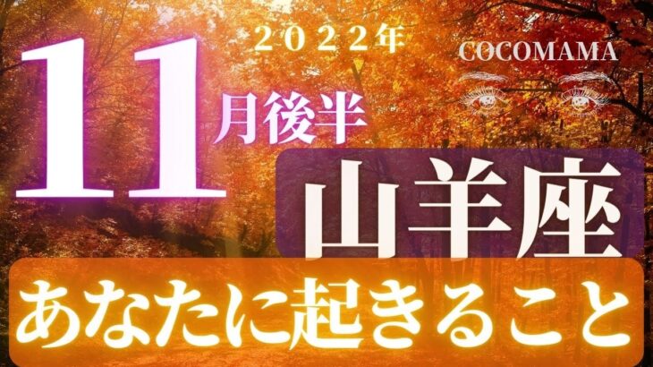 山羊座♑️ 【１１月後半あなたに起きること🌈】2022　ココママの個人鑑定級タロット占い🔮