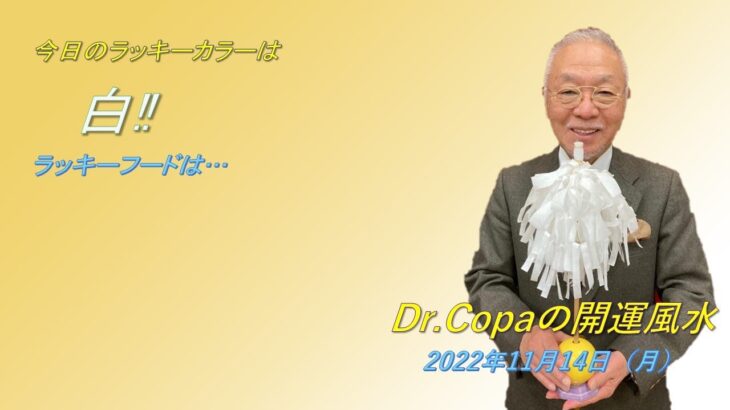 【Dr.Copaの開運風水】2022年11月14日（月）