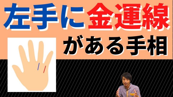 【手相占い】財宝が眠っている?!左手だけに金運の線がある手相！