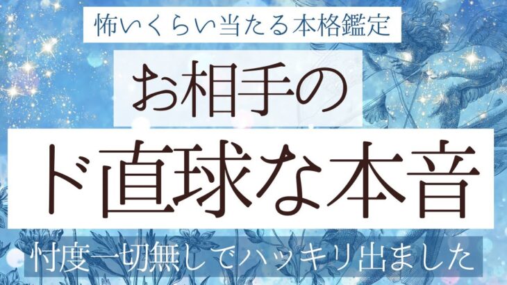 お相手のﾄﾞ直球な本音【恋愛】忖度一切無しタロット本格リーディング