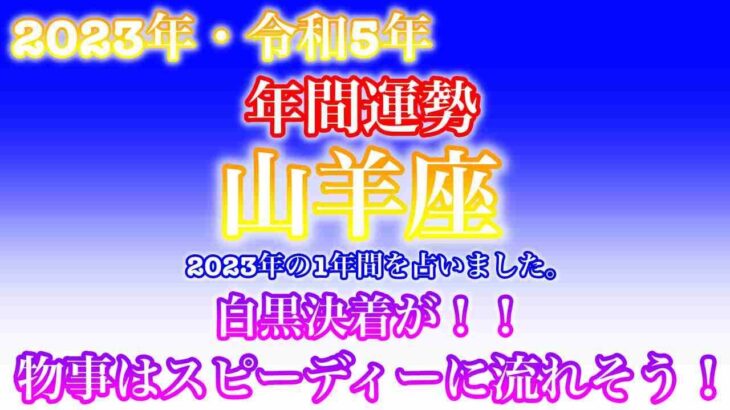 【2023年・令和5年・♑️山羊座・ヤギ座】🔮タロット占い・年末特別企画・星座別年間運勢・仕事・金運・恋愛・人間関係・健康・総合占い✨⚠️概要欄ご覧下さいませ❤️