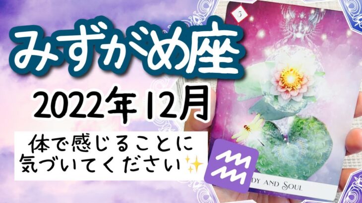 【みずがめ座♒️2022年12月】🔮タロット占い🔮〜あなた自身の体が感じることにメッセージが込められています✨〜