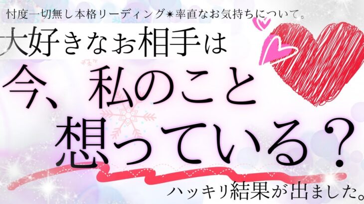 大好きなお相手❤️私のこと想っている？【恋愛】忖度一切無し、タロット本格リーディング