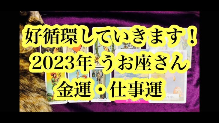 金運良い！→ 仕事運良いへ！2023年 うお座さんの金運・仕事運。Good luck with money! → Good luck with your work! 2023 Pisces.