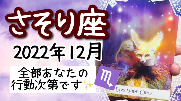 【さそり座♏️2022年12月】🔮タロット占い🔮〜受け取りたいたいのなら、全部あなたの行動次第で実現できます✨〜