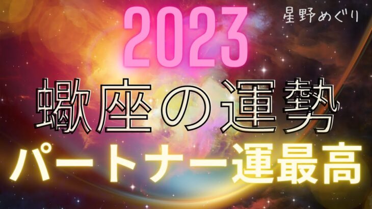 2023年　蠍座の運勢　パートナー運最高