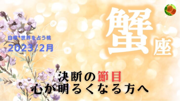 蟹座♋2023年2月★決断の節目。心が明るくなる方へ