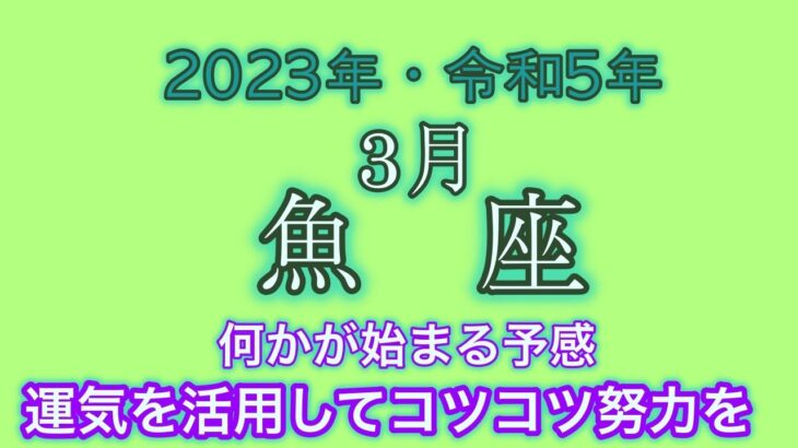 【♓️魚座・うお座・2023年・令和5年・３月】🔮タロット占い・近未来予想⚠️概要欄ご覧下さいませ❤️