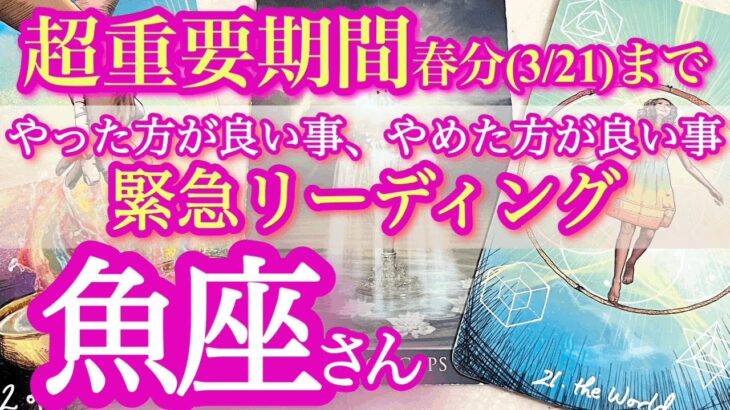 魚座さん【理想の結末を引き寄せる秘訣は気楽に始める事！】春分までの超重要期間でやった方がよい事、やめた方がよい事　さくっと緊急リーディング　2月 3月運勢