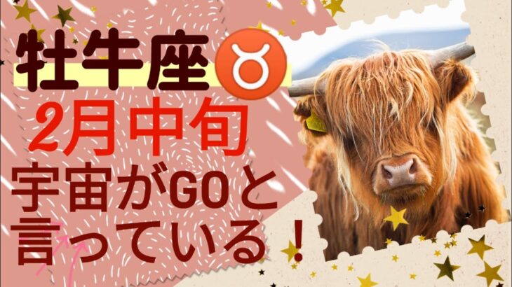 2月中旬牡牛座♉️宇宙からのGOサイン来てる‼️どんどん進んでいいんだよ✨今わりと幸せでしょ？これからもっと幸せになるよ❤