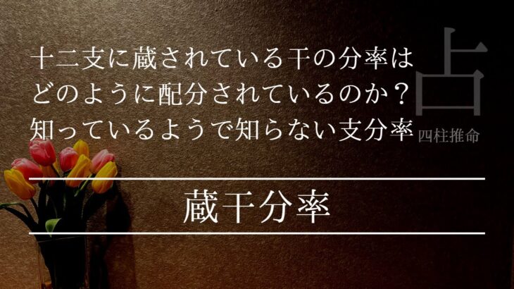 流派によって誤差はあれど蔵干というのは蔵されている率でこんなに違う