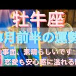 牡牛座♉️さん⭐️4月前半の運勢🔮お仕事面、素晴らしいです‼️恋愛も安心感に溢れる時✨タロット占い⭐️