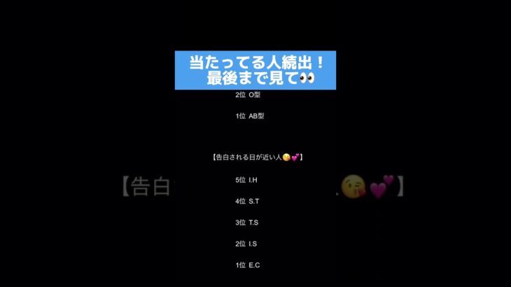 当たってる人続出！ 最後まで見て👀コメントで結果教えて！#占い #恋愛占い #恋占い #イニシャル占い #血液型占い #恋愛 #恋 #shorts