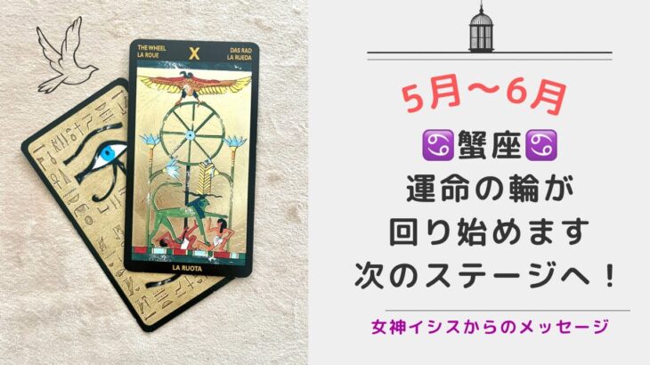 【♋️蟹座さん♋️5月〜6月】滞っていた事が動き始めます✨✨運命も後押しするスタートです✨✨