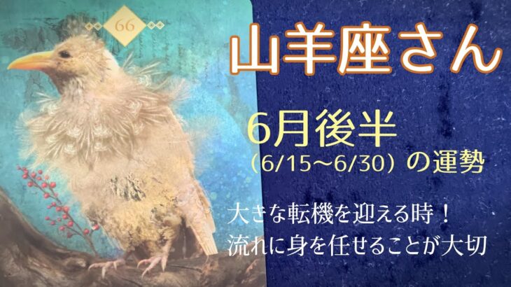 【6月後半の山羊座さん】大きな転機がやってくる！波に乗っかっていこう！西洋占星術＆タロットで読み解きます！