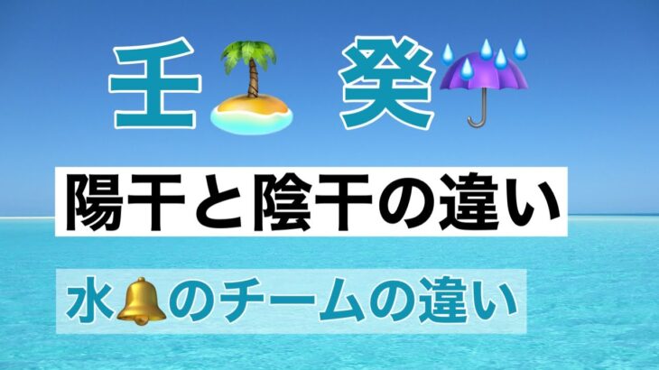 陽干が兄で陰干が弟？ってどう違うの？水のチームの違いを説明します