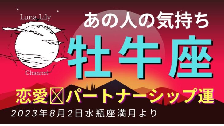 牡牛座さんの恋愛＆パートナーシップ運【2023年８月２日水瓶座満月　タロットリーディング】あの人の気持ち　＃タロット　＃恋愛　＃牡牛座