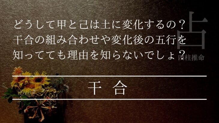 干合したら五行が変わるのは知ってても理由を説明できないでしょ？