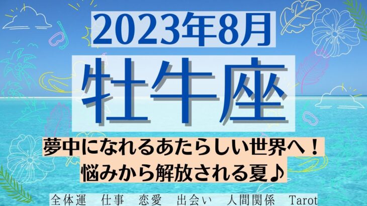 🌞おうし座♉2023年8月 🌈全体運・恋愛・仕事・人間関係 テーマ別タロットリーディング