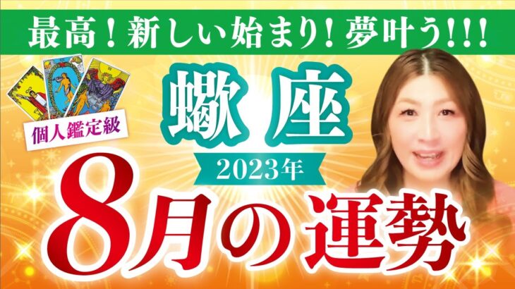 【蠍座】さそり座2023年8月の運勢❤️最高すぎる✨新しく始まる！あなたの夢叶います！愛/仕事/金運/人間関係/健康✨