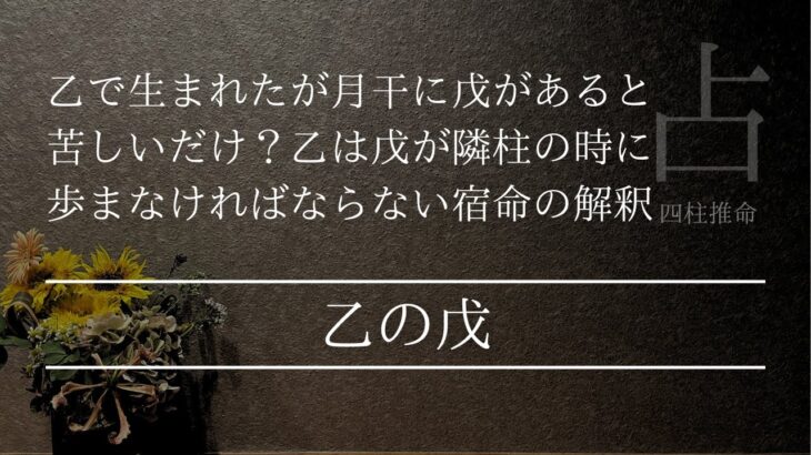 乙は戊を剋せない…損するばかりの人生を歩むだけ？