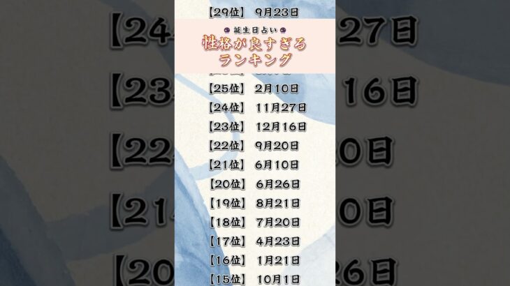 性格が良すぎる誕生日ランキング #占い #誕生日占い