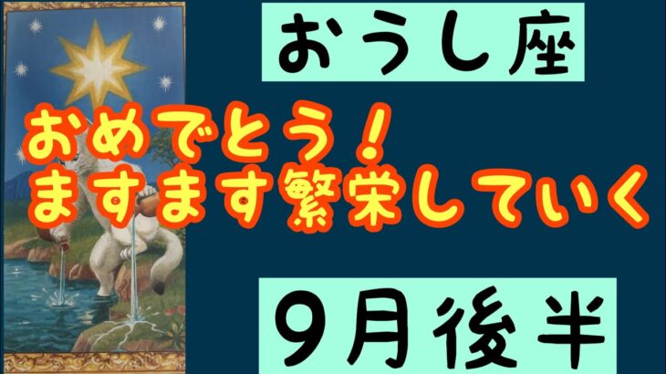 【9月後半の運勢】牡牛座　おめでとう！ますます繁栄していく。超細密✨怖いほど当たるかも知れない😇#星座別#タロットリーディング#牡牛座