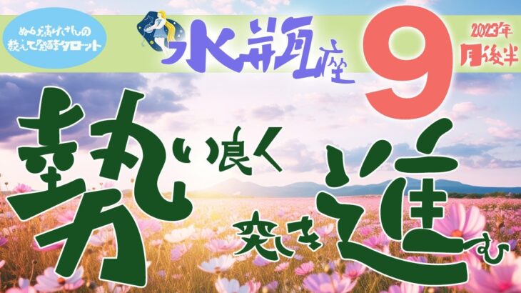 【水瓶座】2023年9月後半の運勢♒️〝夢の実現・目標の達成に向かって勢いよくエネルギッシュに突き進む‼️ポイントは柔らかい心❤️〟仕事・人間関係のタロットリーディング🔮