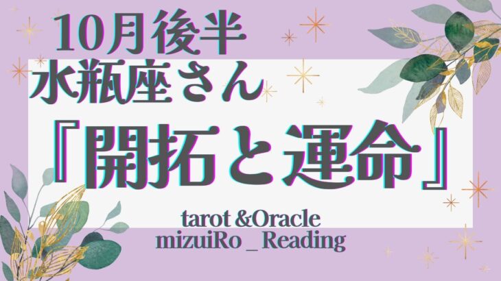 【水瓶座】鳥肌級‼︎いよいよ”新時代”へ向けて準備段階に‼︎ 宇宙からのサポート入ってます♡  仕事運 /対人運 /恋愛運・家庭運/全体運/星座別リーディング/タロット占い/10月後半