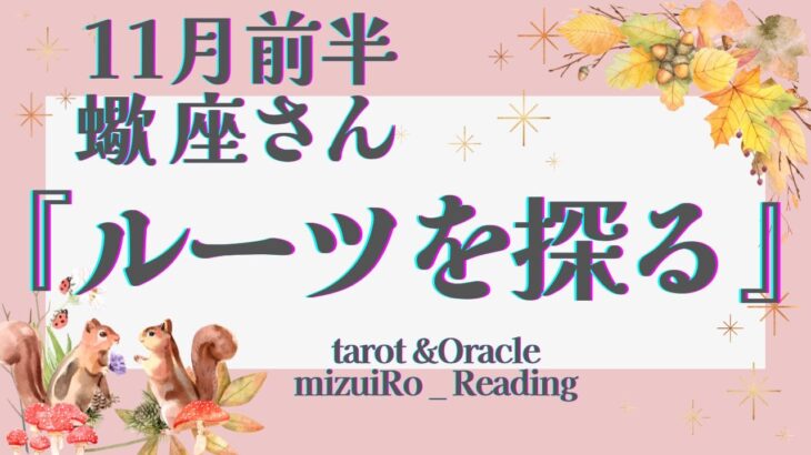 【蠍座】”道”が変わり始めます… 最後に分かる ｢謎解き｣のようなメッセージ‼︎ ピンときた方”転換期突入”  仕事運 /対人運 /恋愛運・家庭運/全体運/星座別リーディング/タロット占い/11月前半