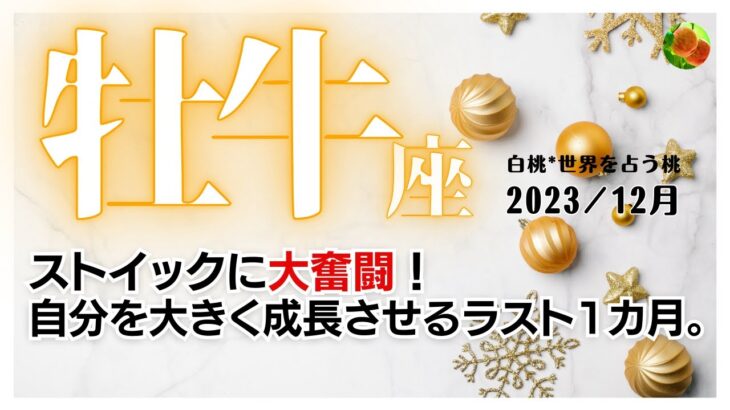 牡牛座♉2023年12月★ストイックに大奮闘！自分を大きく成長させるラスト1カ月。