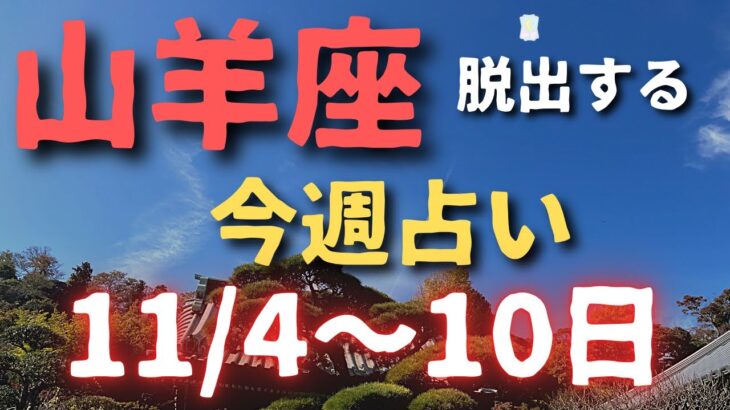 山羊座♑️今週の占い【11/4〜10日まで】問題を手放す✨✨✨