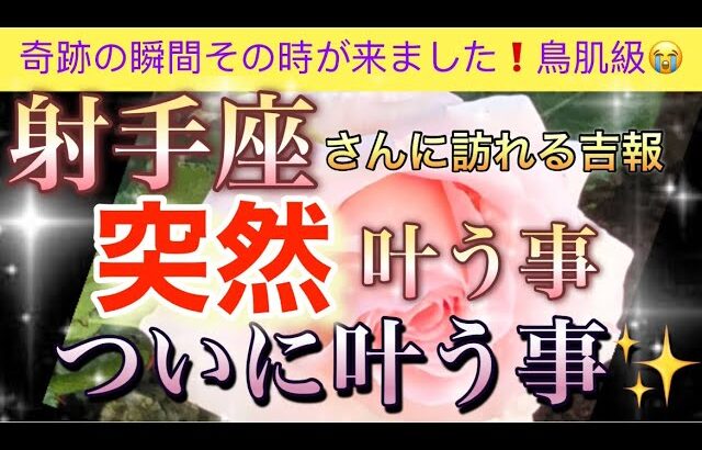 射手座🦋【超鳥肌級😭】今までの努力が報われる時✨今がどんな状況でも一変する奇跡の可能性🌈突然叶う事・いよいよ叶う事🌹個人鑑定級#潜在意識#魂の声＃ハイヤーセルフ