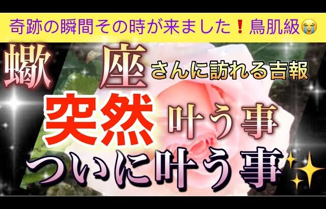 蠍　座🦋【超鳥肌級😭】今までの努力が報われる時✨今がどんな状況でも一変する奇跡の可能性🌈突然叶う事・いよいよ叶う事🌹個人鑑定級#潜在意識#魂の声＃ハイヤーセルフ