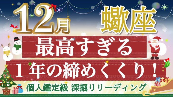 🎄蠍座12月🎄下旬に向けて運勢最強に🌈願いが叶う素晴らしい1年の締めくくりになります！【個人鑑定級】深掘りリーディング🧚仕事運,人間関係運,恋愛運,金運［タロット/オラクル］