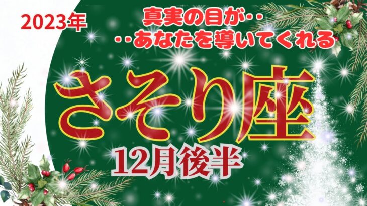 【さそり座】2023年12月後半運勢🌈真実の目を持つあなたは、すべてが順調に進みます🌈🌈お仕事～努力が実って豊かさが始まります。