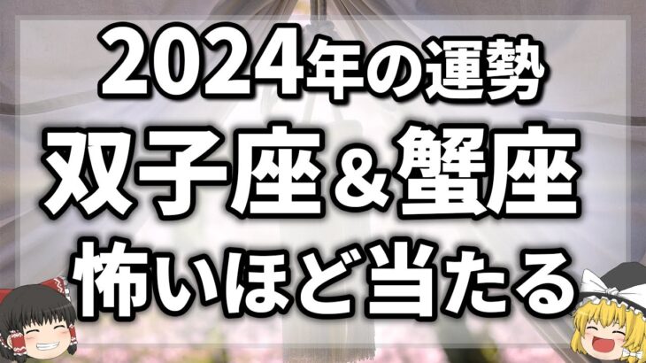 【2024年の運勢占ってみた】来年に起きることが凄すぎました！双子座＆蟹座の運勢、金運、仕事運、恋愛運、全体運【ゆっくり解説】